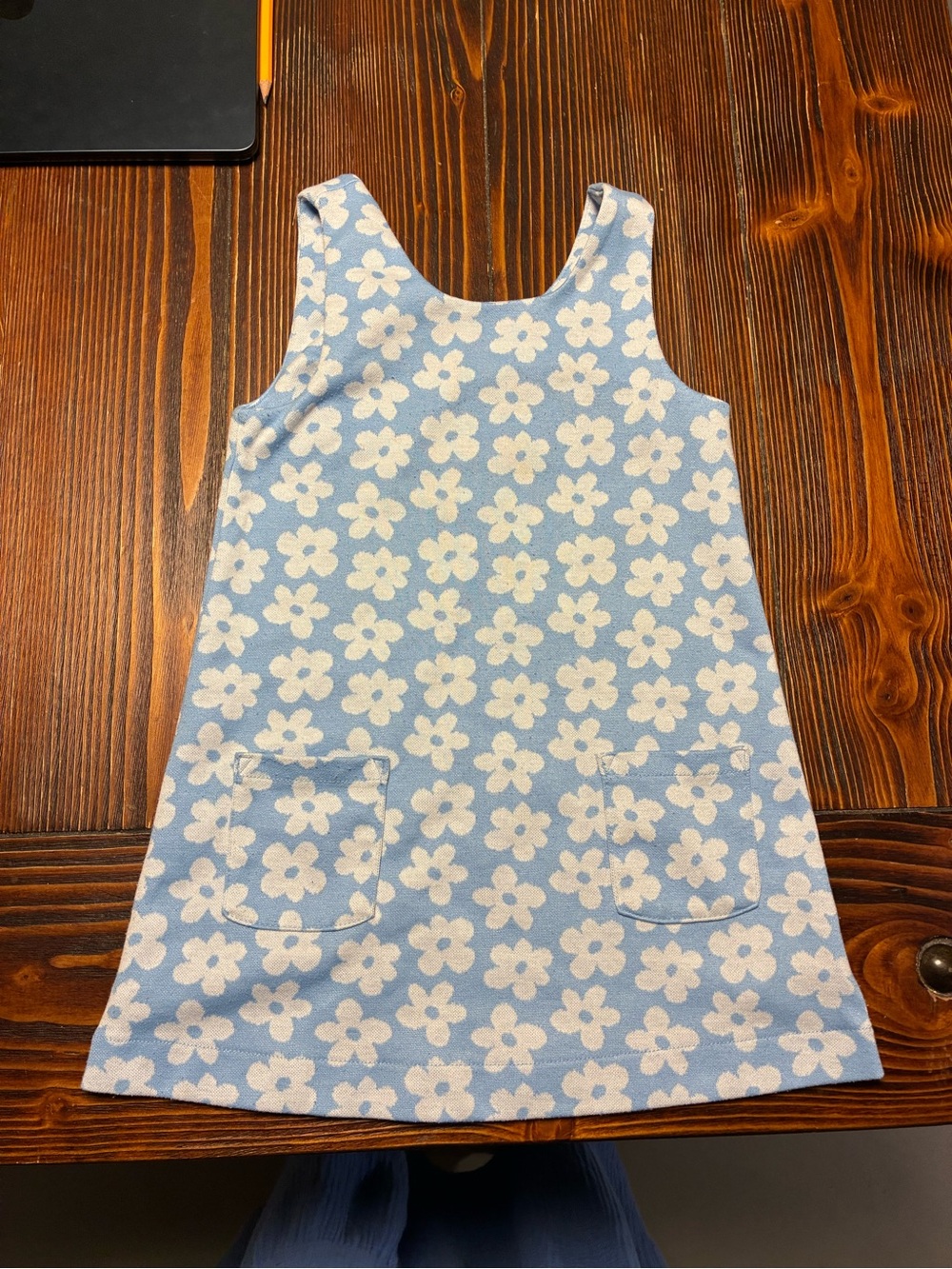 Blue and White Floral Knit jumper Dress 3t